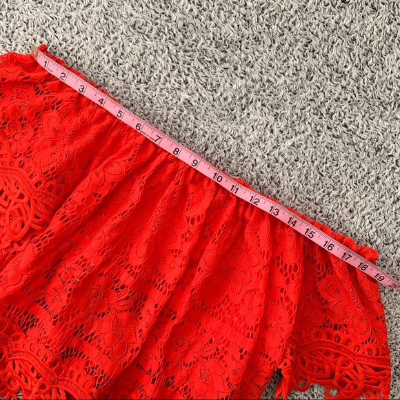 Free People Sweet Dreams Lace Crop Top Red - Picture 9 of 11